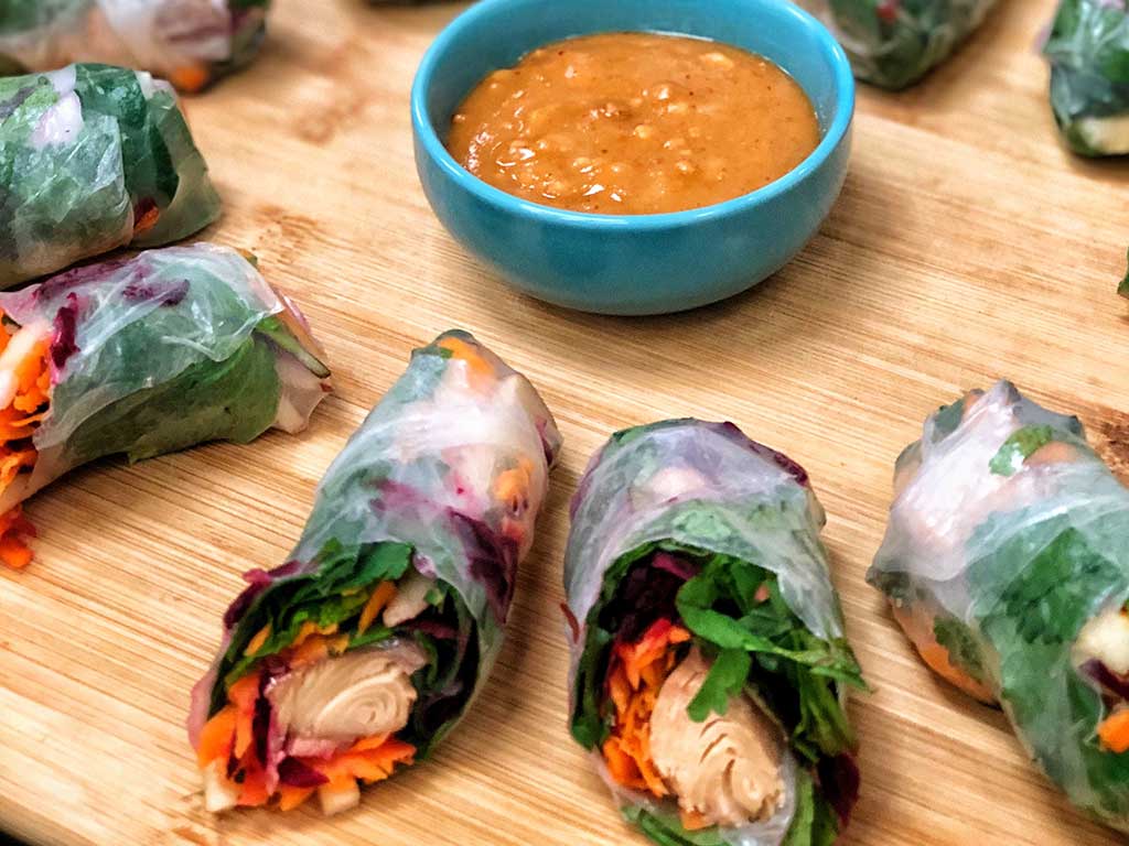 Salmon Rice Paper Sushi Roll - Unbound Wellness